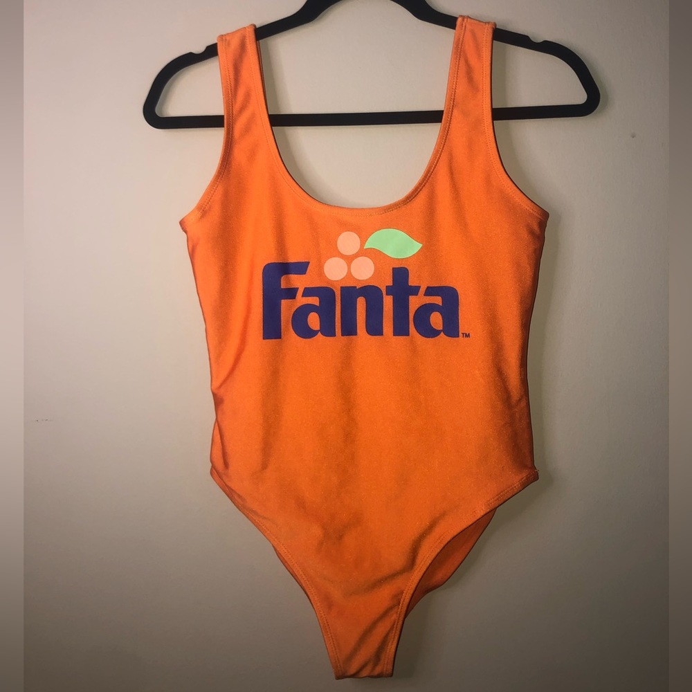 Orange Fanta one piece swimsuit